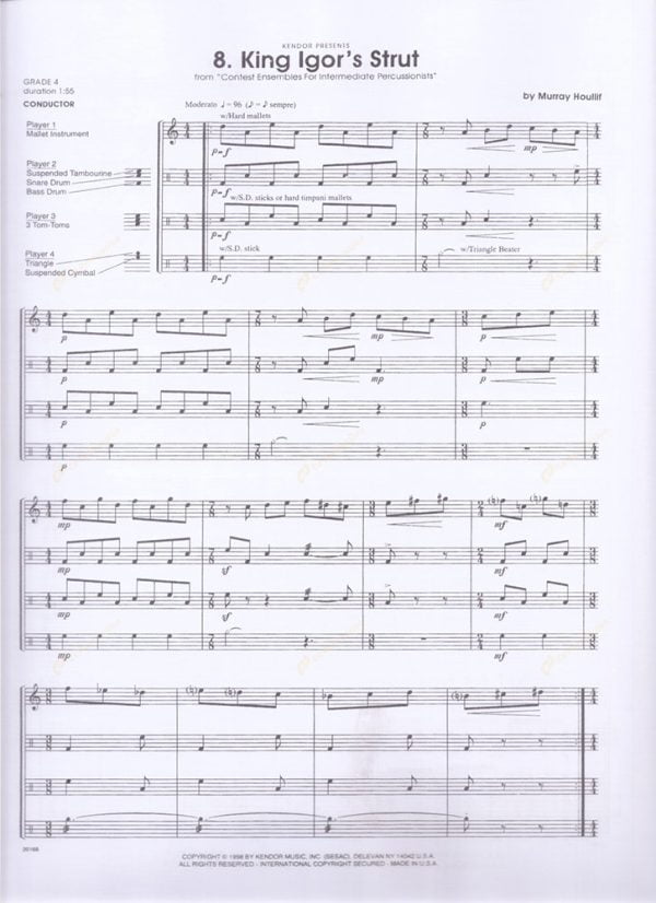 【預定商品】Houllif -  Contest Ensembles For Intermediate Percussionists 霍利夫 - 中階打擊樂手的重奏比賽作品集：圖片 3