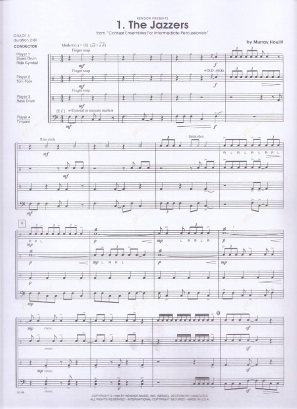 【預定商品】Houllif -  Contest Ensembles For Intermediate Percussionists 霍利夫 - 中階打擊樂手的重奏比賽作品集：圖片 2