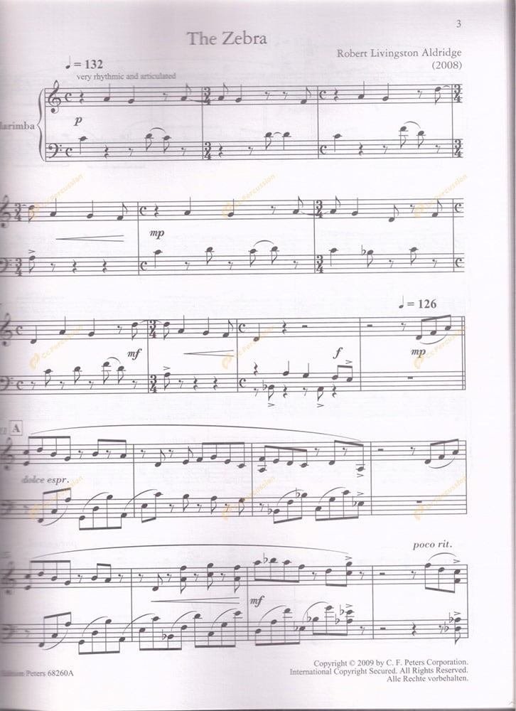 Zeltsman - Intermediate Masterworks for Marimba Volume I (For Solo Marimba) 澤爾茲曼-第一卷中階馬林巴木琴大師作品(給獨奏馬林巴):圖片 3