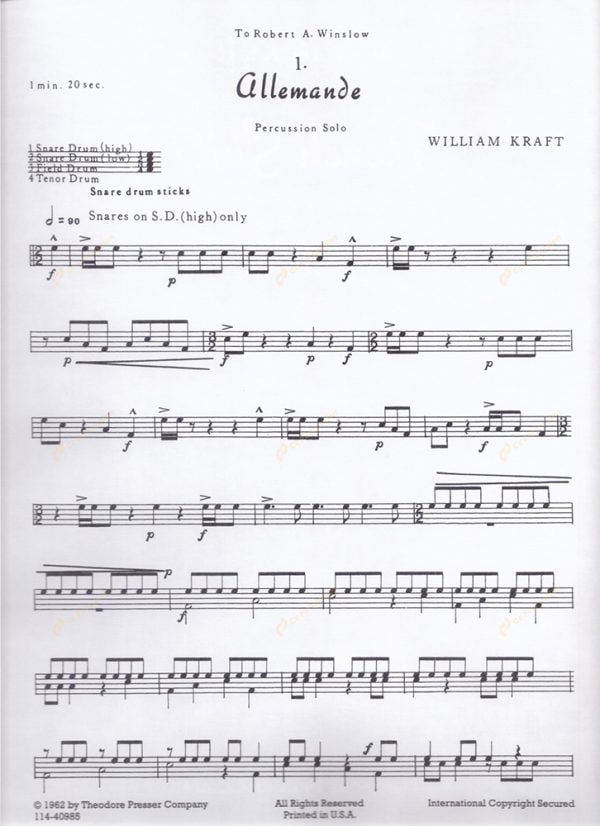 【預定商品】Kraft - French Suite for Percussion Solo 卡夫特 - 獨奏打擊樂的法國組曲 - Image 2